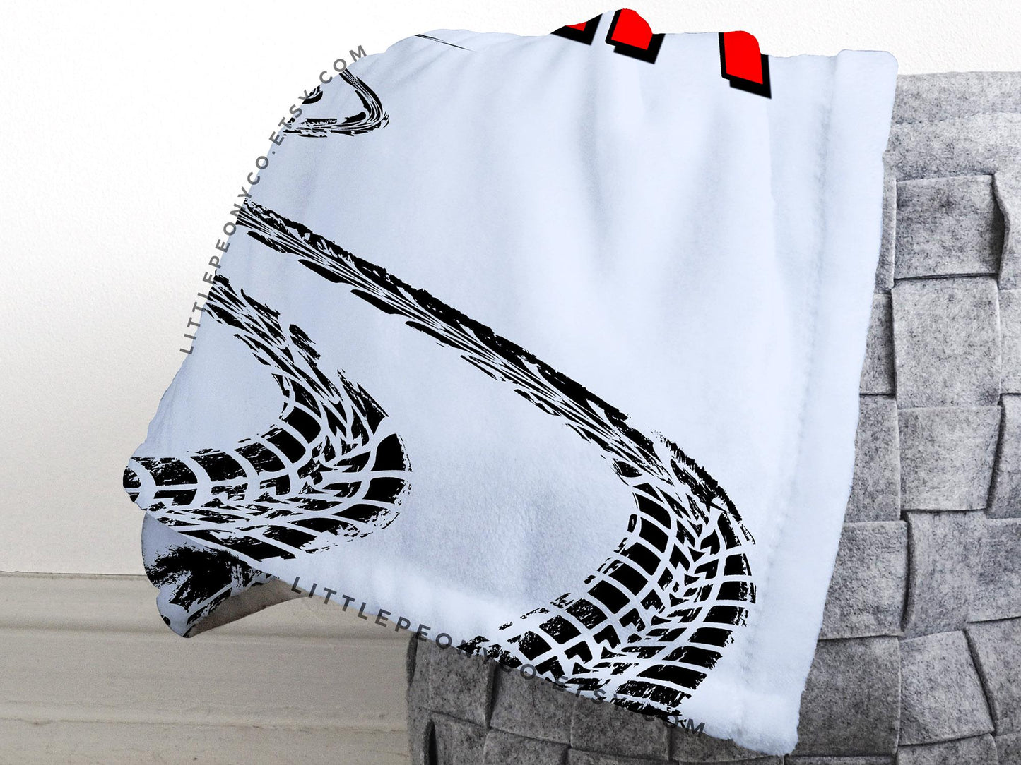 Personalized Race Car Blanket - Racecar Baby Blanket - Custom Checker Flag Racing Blanket - Custom Car Racing Blanket - Race Car Nursery