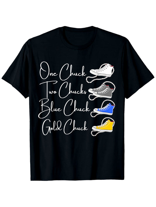 Men'S & Women'S Chuck & Pearl Divine Nine Graphic T-Shirt - 100% Casual Short Sleeve Round Neck Tee with One Chuck Two Chucks Blue Chuck Golden Chuck Print & Sneaker Design, S-XXXL Sizes for Casual Attire, All-Season Comfort