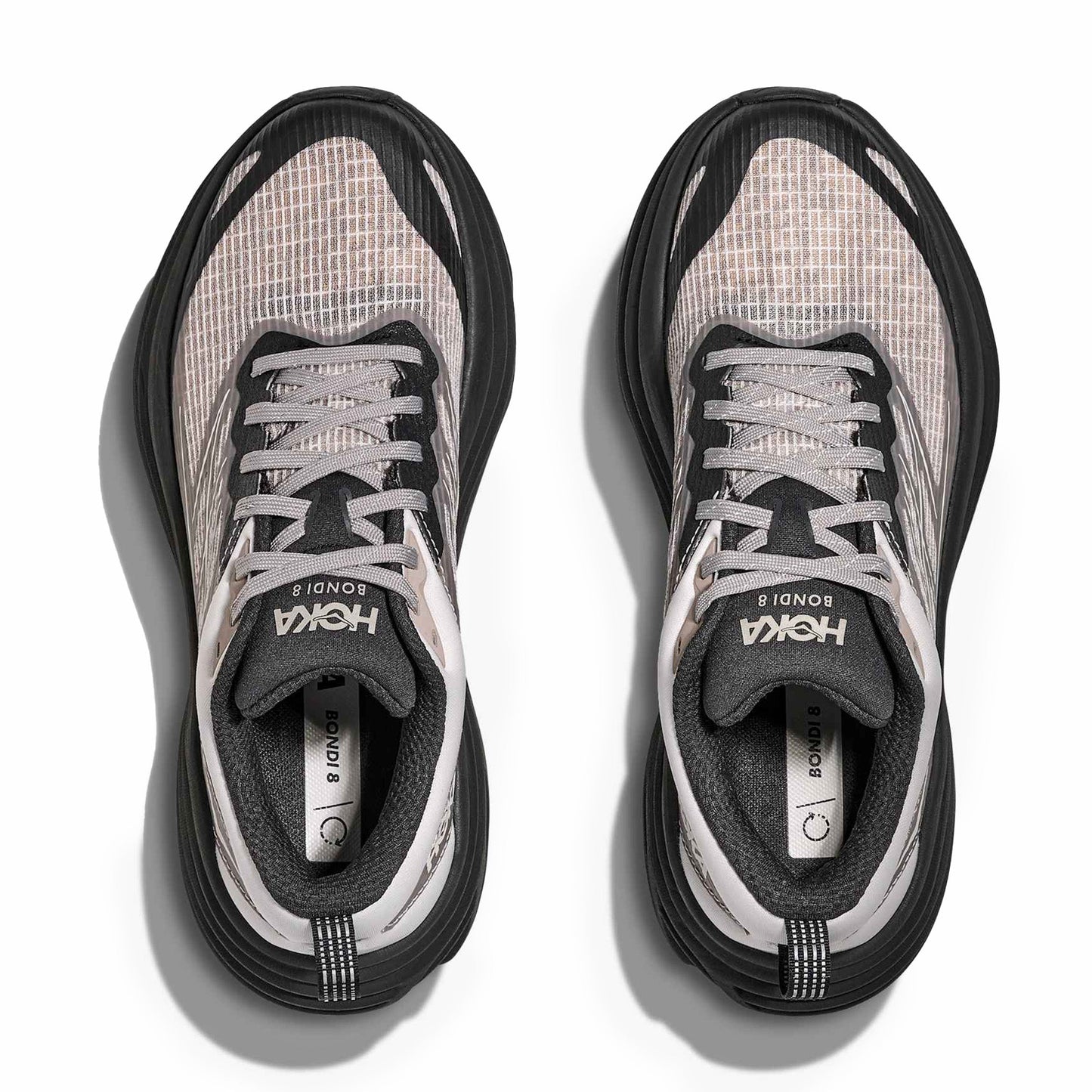 Hoka Men's Bondi 8 TS Caged (Grout/Carbon Black)