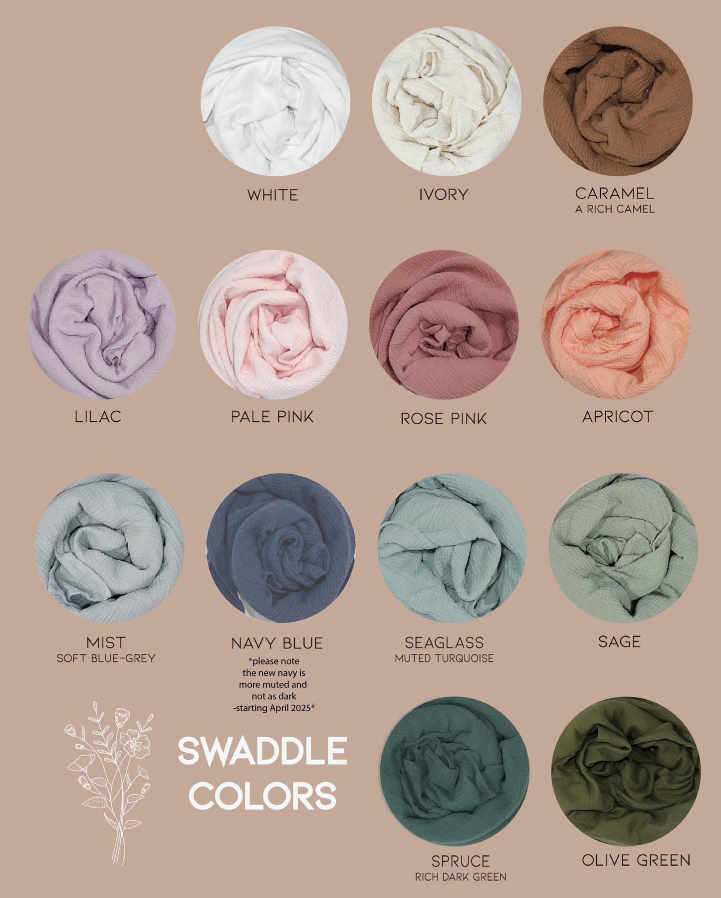 Personalized Hand Embroidered Baby Swaddle Blanket - Cotton Muslin