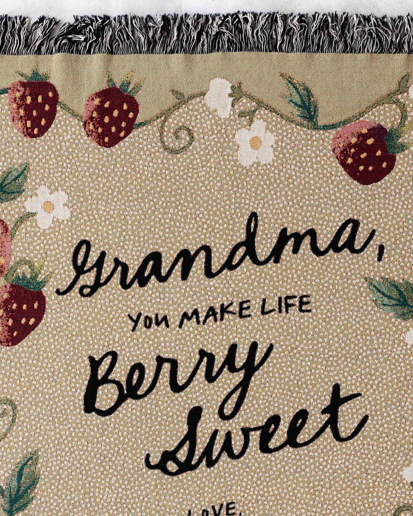 Grandma & Mom Gift Blanket: Mothers Day Present from Kids, Nana MawMaw MeMaw, Cute Woven Throw, Unique Birthday Personalize Grandparent