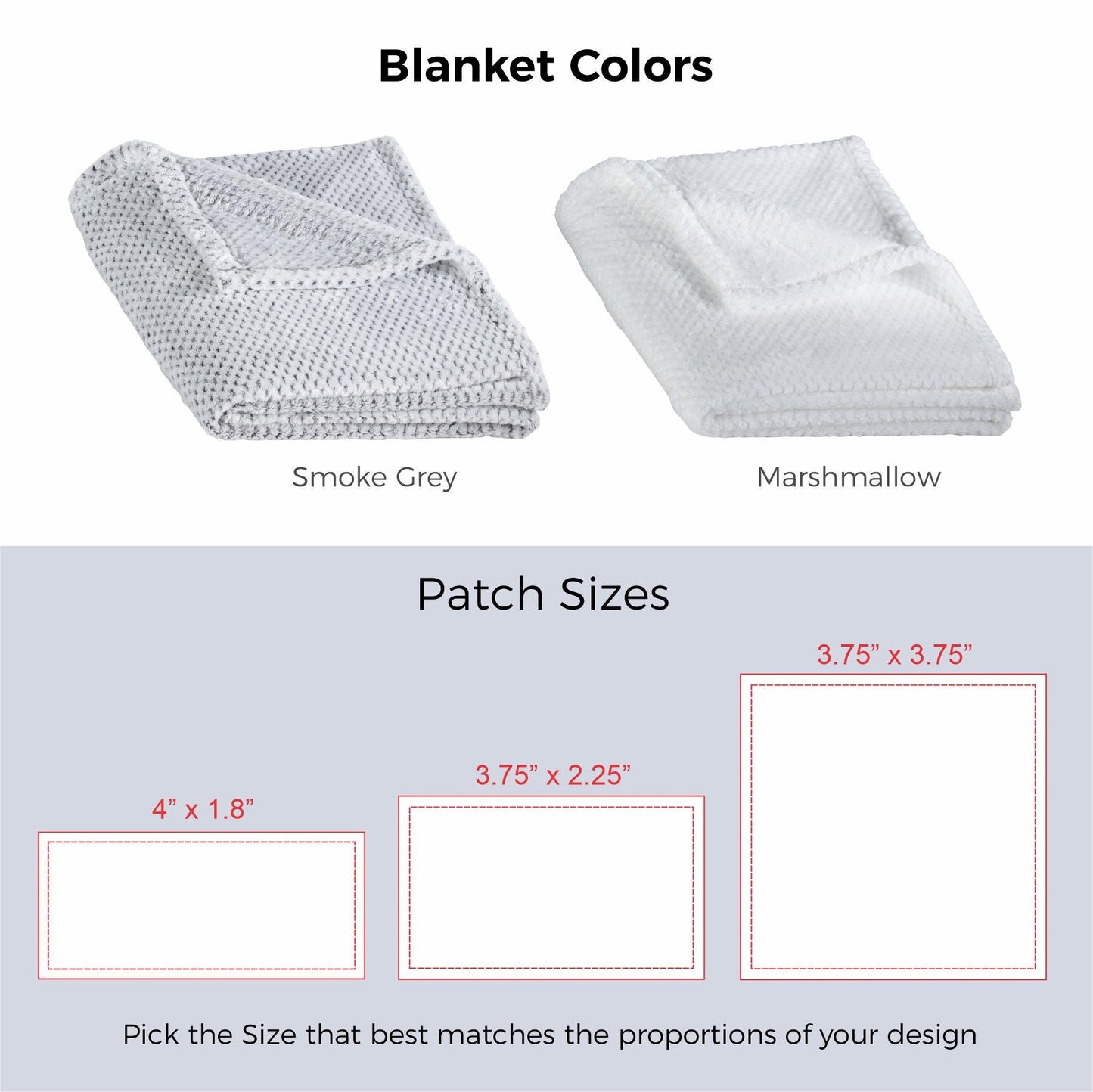 CUSTOM Textured Plush Throw Blanket with engraved Logo on Patch / Quantity Breaks