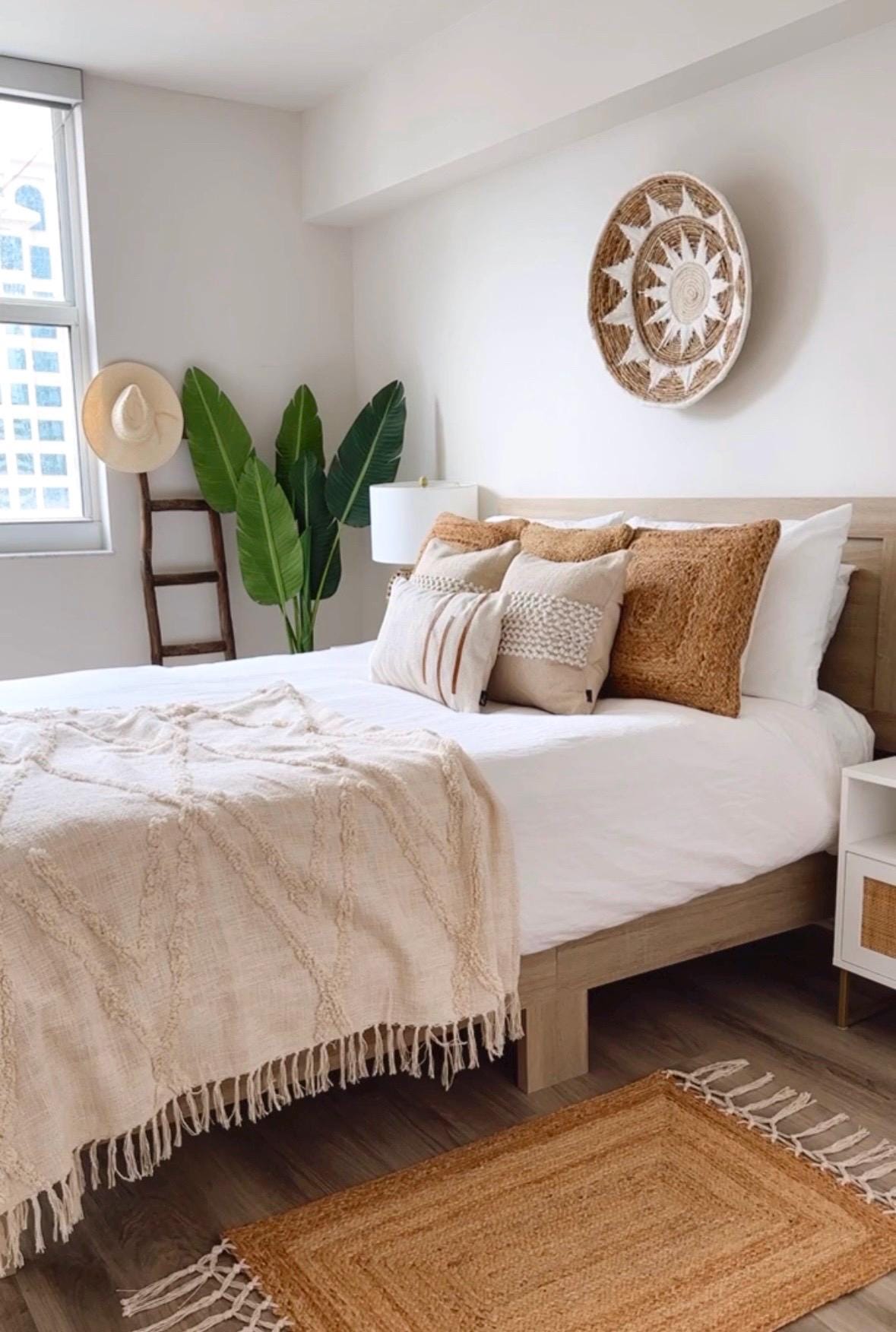 Bohemian Tufted Throw Blanket | Textured Slub Cotton Fringe Sofa Bed Cover