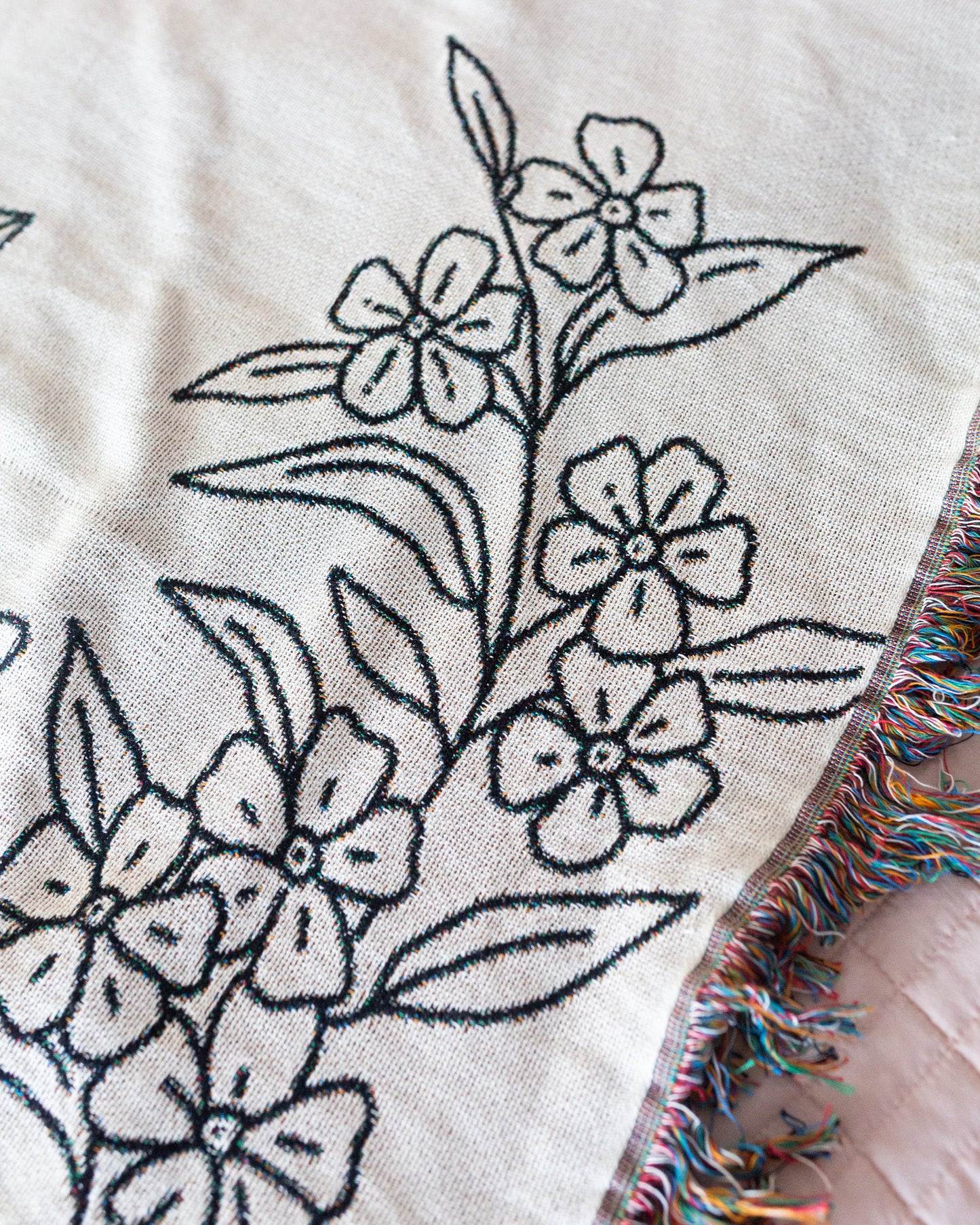 Grandparent Gift Blanket: Flower Woven Throw, Christmas Gift for Grandma Grandpa, Anniversary, Grandparents Make The World Softer Kinder