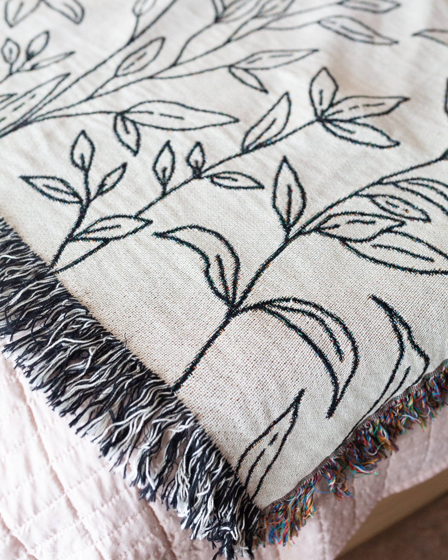 Grandparent Gift Blanket: Flower Woven Throw, Christmas Gift for Grandma Grandpa, Anniversary, Grandparents Make The World Softer Kinder