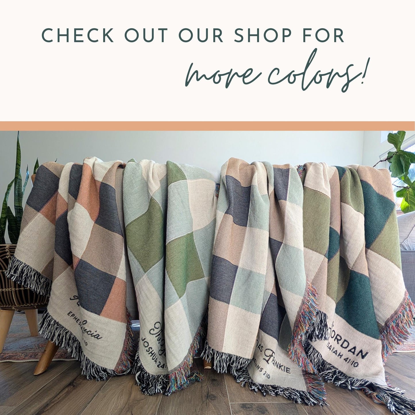 Custom Graduation Gift for High School Grad, Modern Checkered Woven Throw Blanket, Unique Keepsake for Class of 2026, Personalized Name