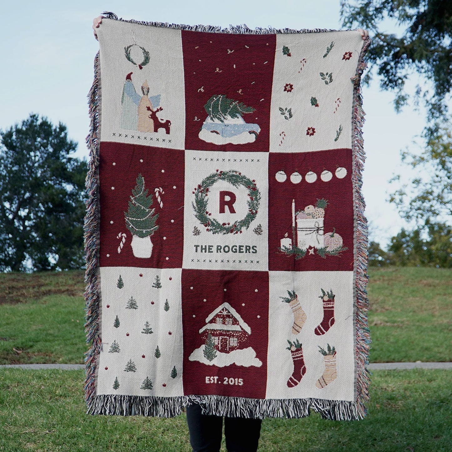 Personalized Holiday Gift Christmas Blanket Family Name Throw Blanket Holiday Decor Throw Blanket Christmas Gift For Parents Families