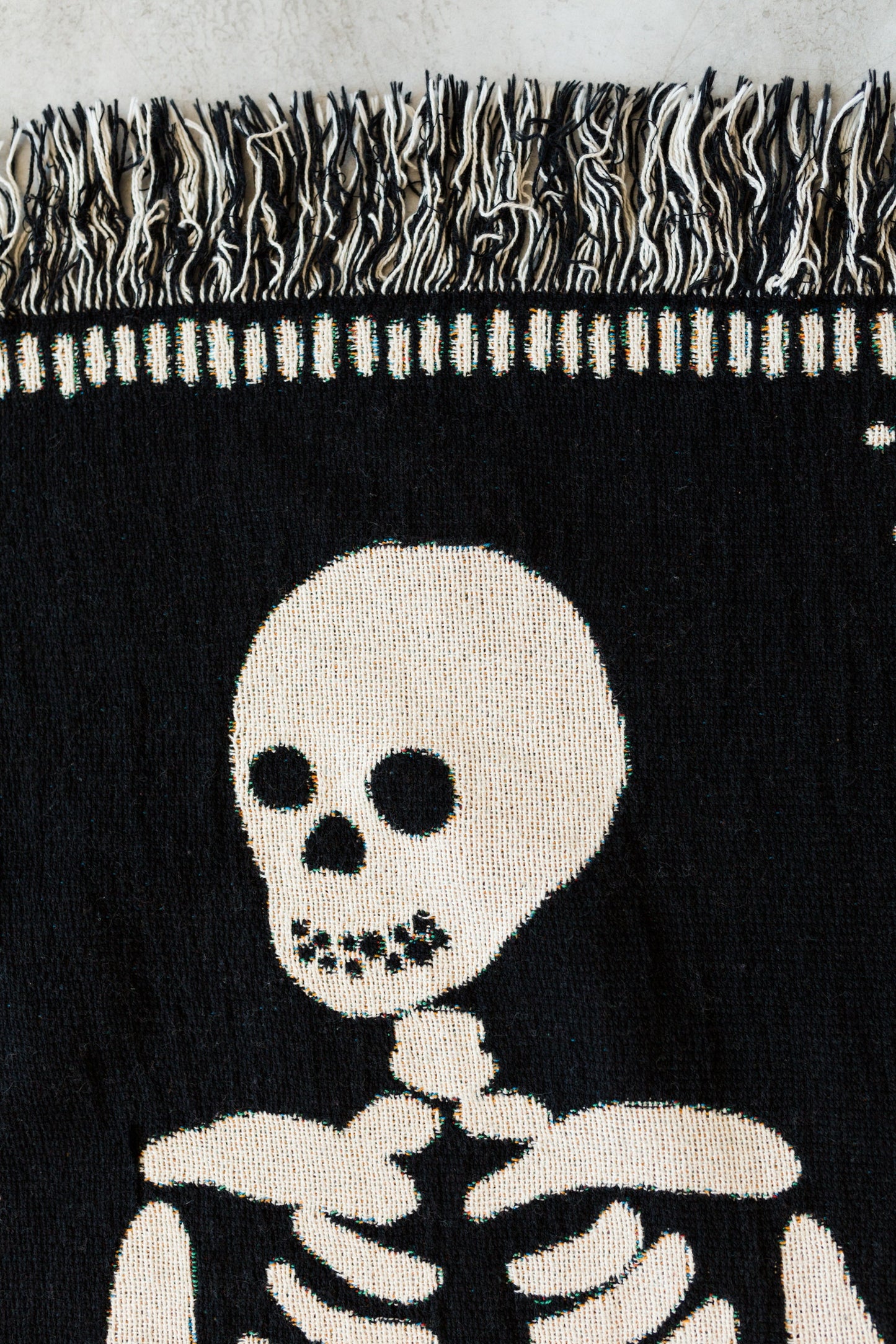 Personalized Skeleton Blanket: Til Death Do Us Part Woven Throw, Spooky Skull Decor, Wedding or Valentines Present, Halloween Goth Wedding