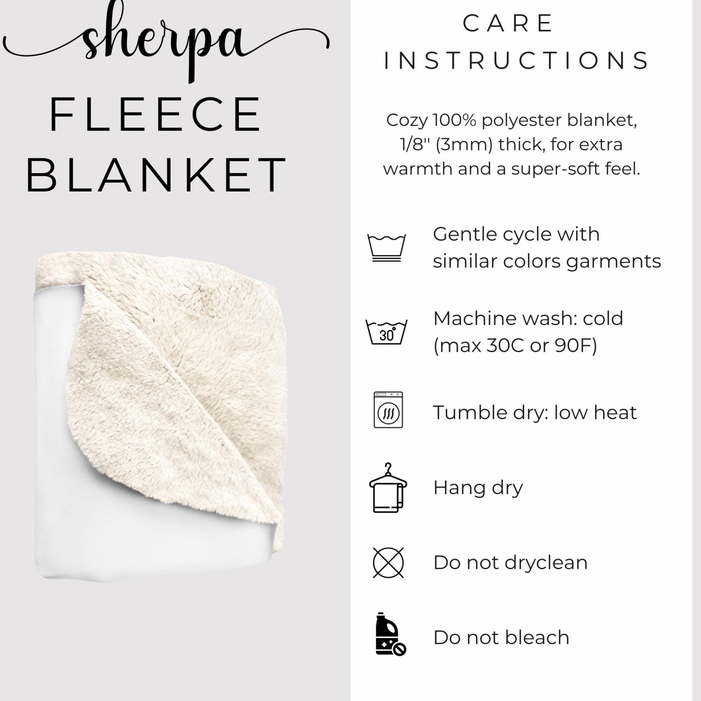 Personalized Floral Sherpa Fleece Blanket for Grandma or Mom, Kids Names, English Cottage Aesthetic, Custom Cozy Throw, Gift for Her, Family