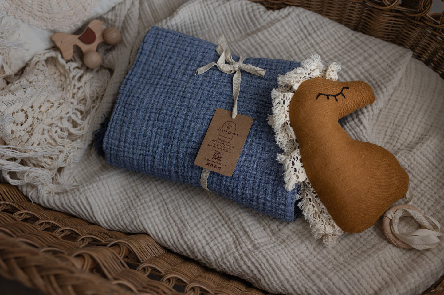 4 Layer Organic Muslin Baby Blanket, Soft Cotton Baby Swaddle, Newborn Gift for Girl or Boy, Muslin Baby Quilt