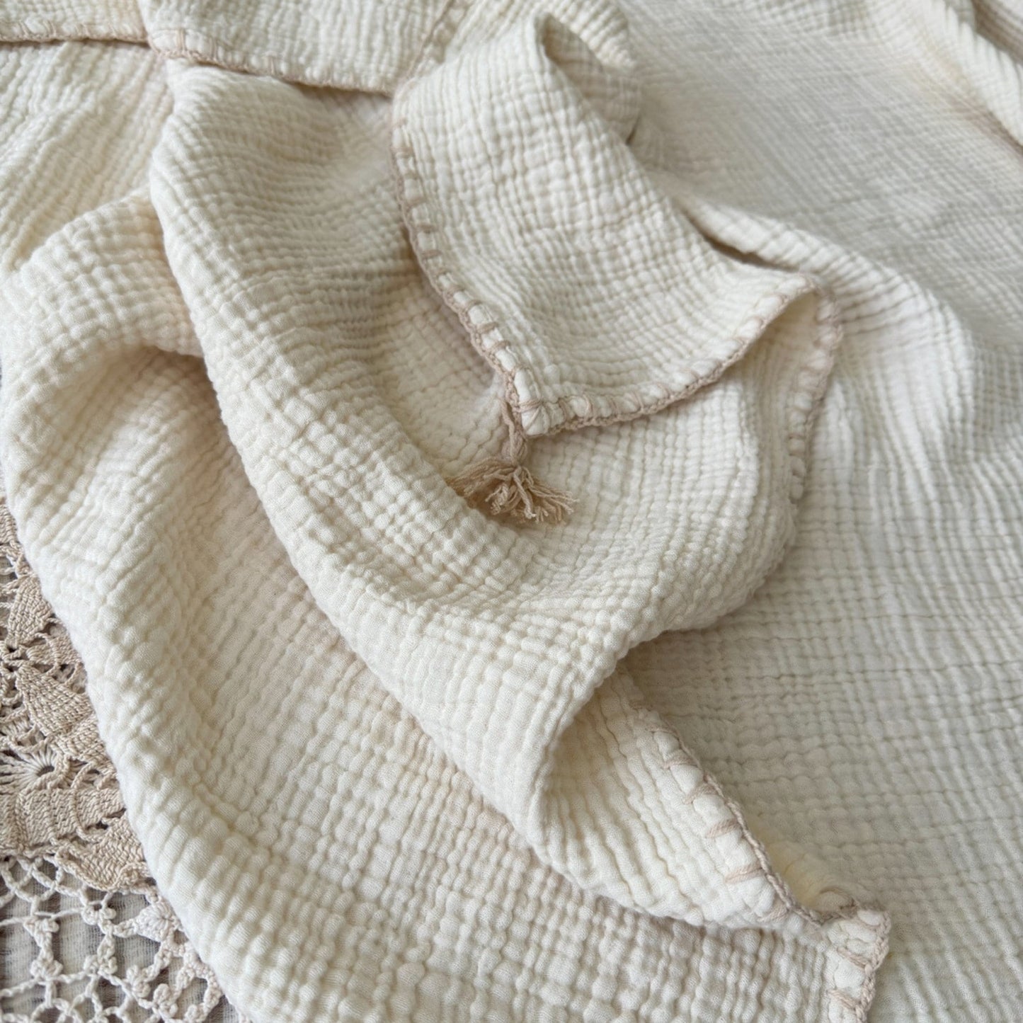 4 Layer Organic Muslin Baby Blanket, Soft Cotton Baby Swaddle, Newborn Gift for Girl or Boy, Muslin Baby Quilt