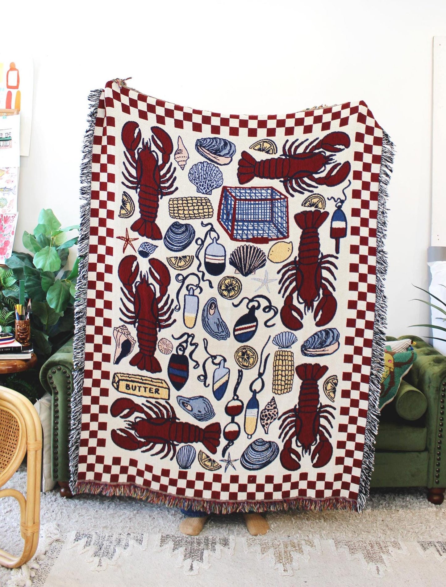 Lobster Shack Tapestry Blanket - Maine Decor
