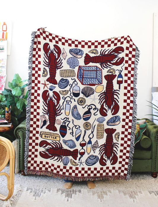 Lobster Shack Tapestry Blanket - Maine Decor