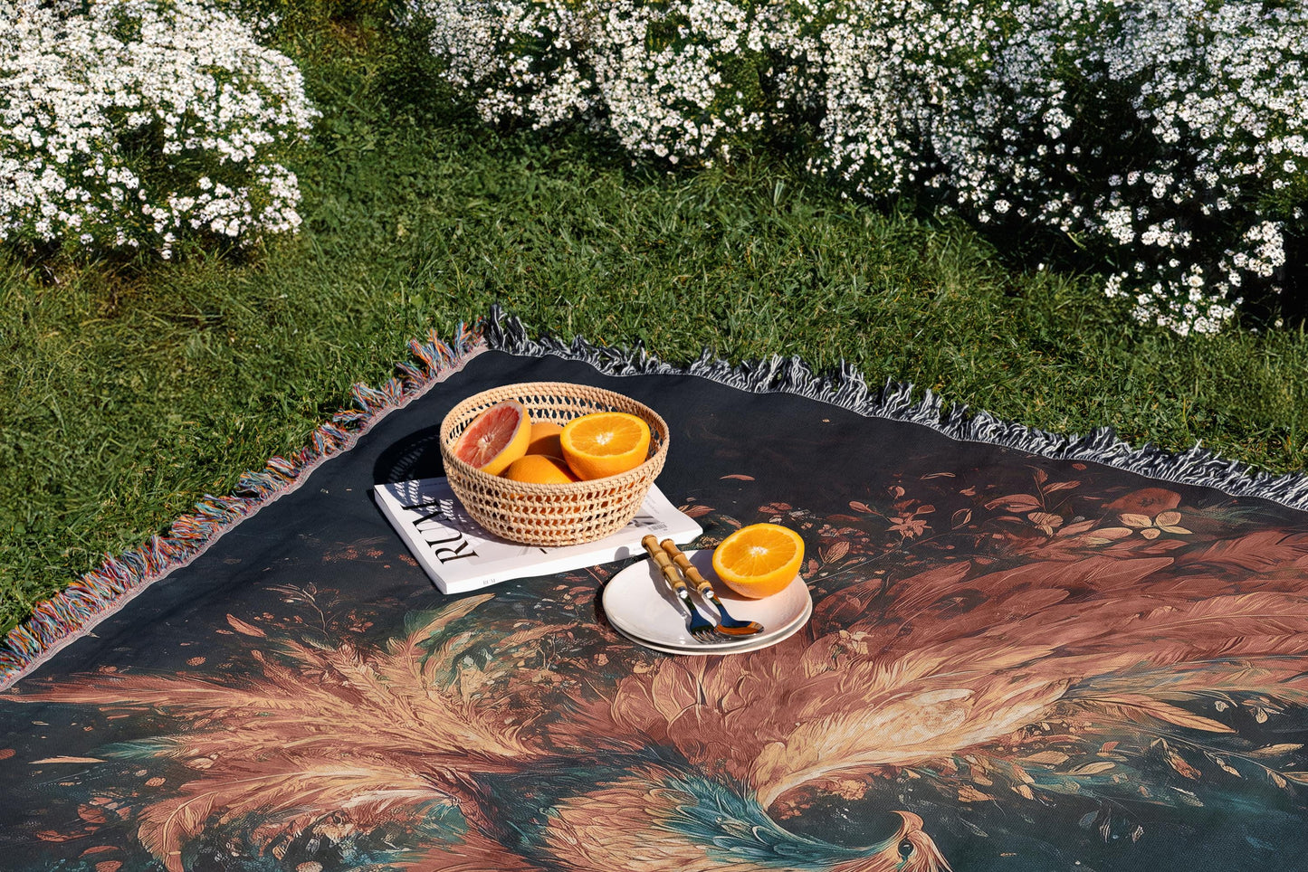 Bright Phoenix Woven Blanket + Tapestry