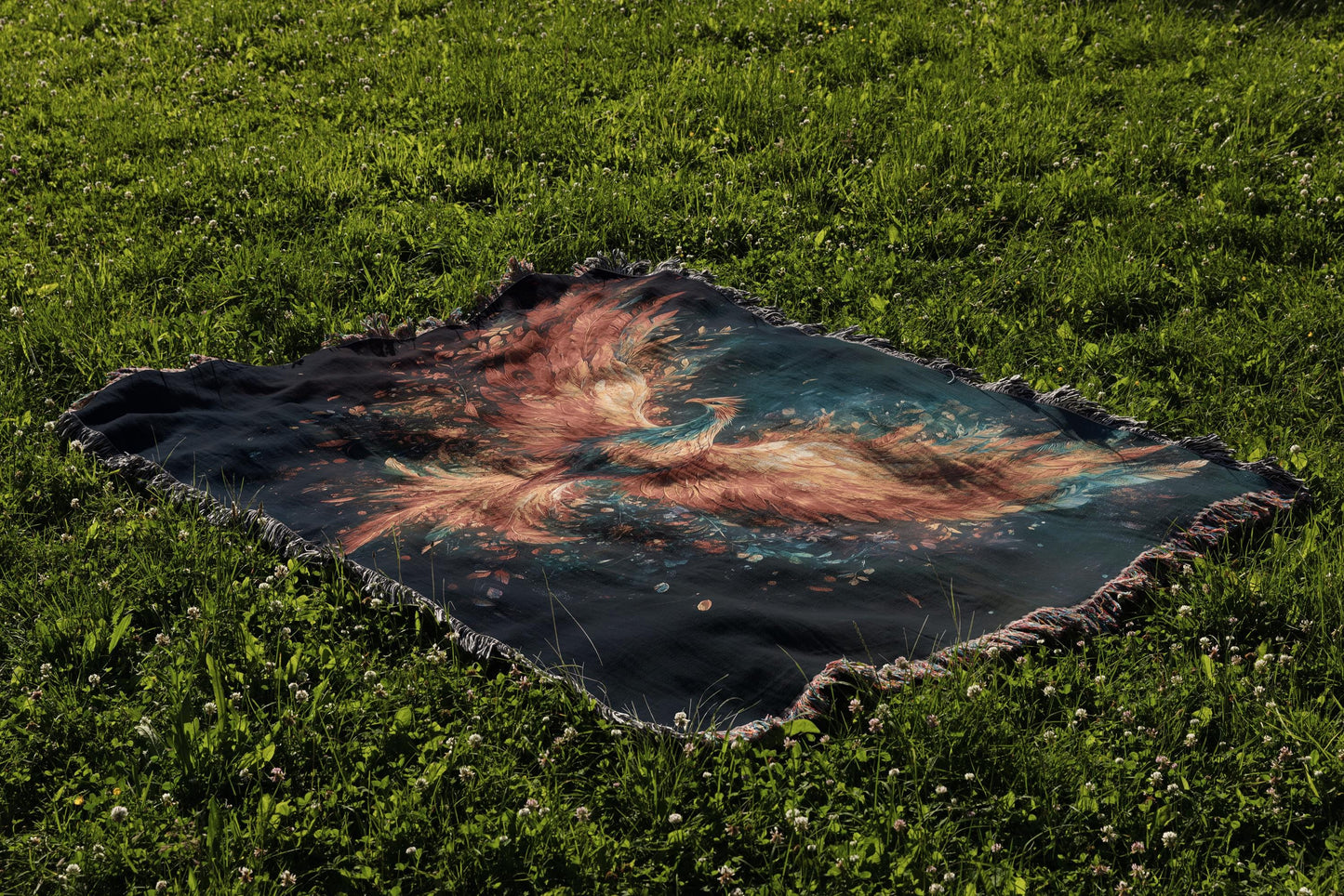 Bright Phoenix Woven Blanket + Tapestry