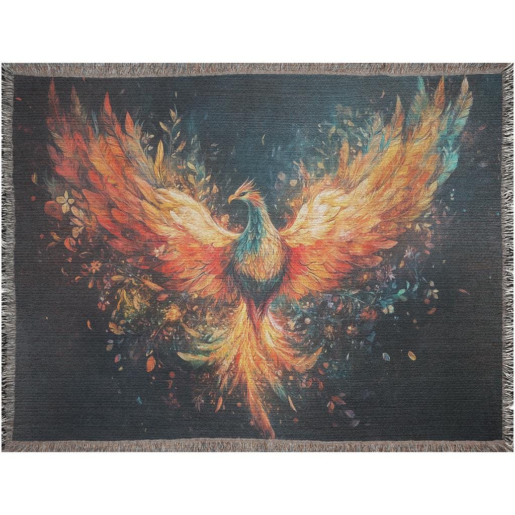 Bright Phoenix Woven Blanket + Tapestry