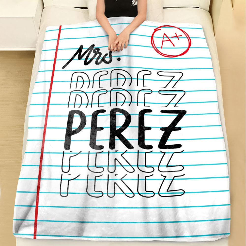 Teacher Personalized Blanket, Notebook Blanket, School Blanket, Teacher Gift, Teacher Appreciation Gift, Custom Teacher Gift, Teacher Life