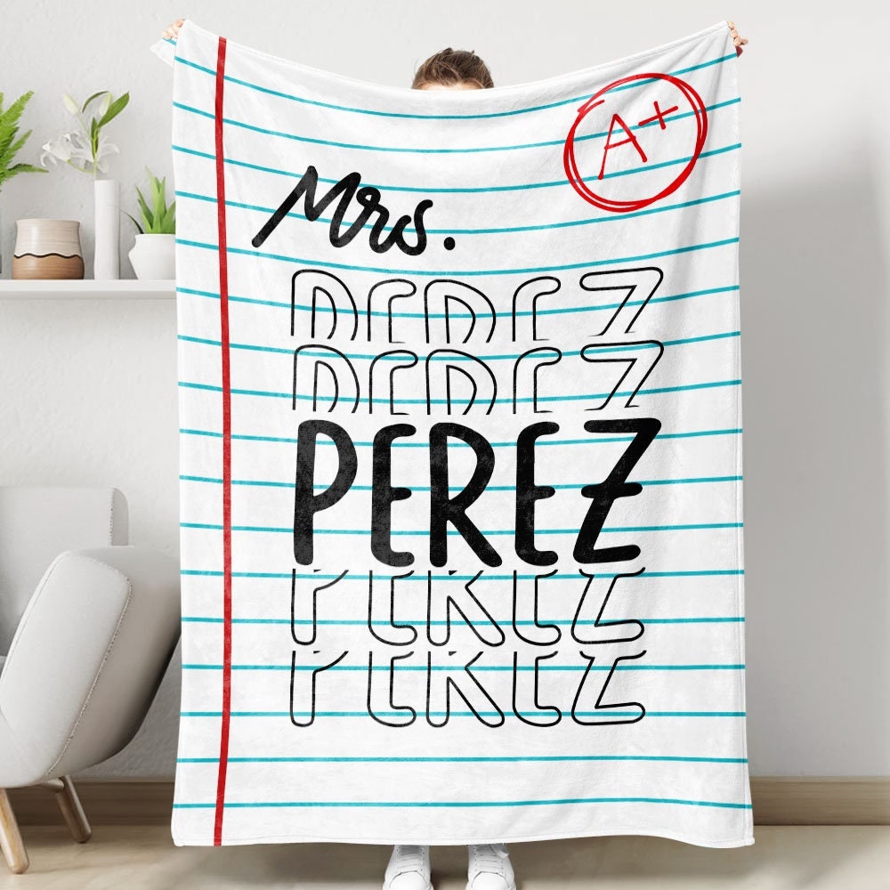 Teacher Personalized Blanket, Notebook Blanket, School Blanket, Teacher Gift, Teacher Appreciation Gift, Custom Teacher Gift, Teacher Life