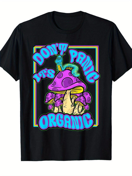 Another Small Biz Dont Panic Its T-Shirt for Men & Women - Casual Short Sleeve Round Neck Tee with Print, Black, Unisex Casual Attire for Year-Round, Machine Washable