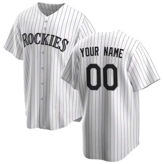 Custom Colorado Rockies White Home Replica Baseball Jersey