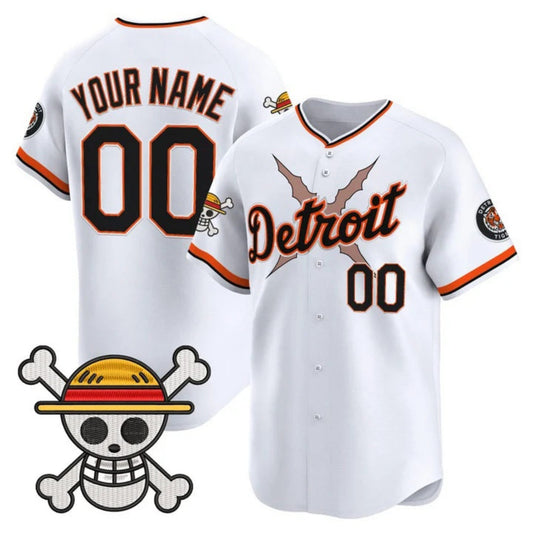 Custom Detroit Tigers x One Piece White Vapor Premier Limited Jersey - Stitched Baseball Jersey