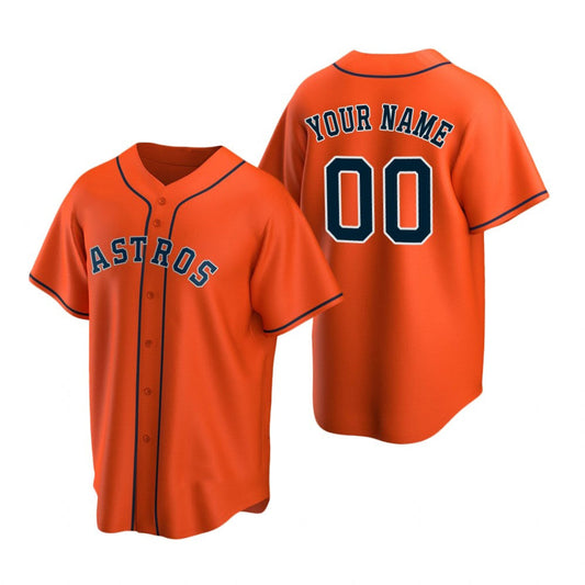 Custom Houston Astros Orange Stitched Cool Baseball Jersey