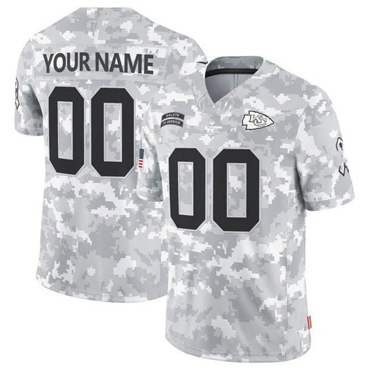 Custom KC.Chiefs Active Player 2024 F.U.S.E Arctic Camo Salute To Service Limited Stitched Jersey