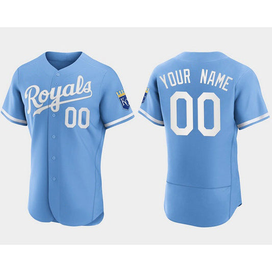 Custom Kansas City Royals ACTIVE PLAYER Blue Flex Base Stitched Baseball Jersey