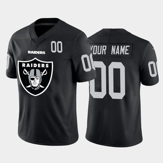 Custom LV.Raiders Black Team Big Logo Number Vapor Untouchable Limited Jersey