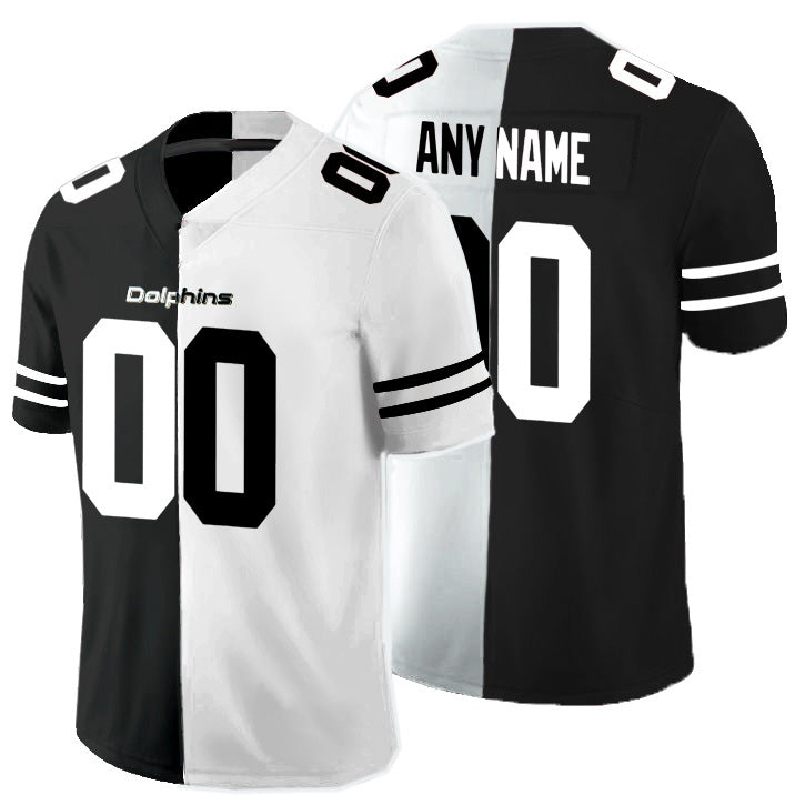 Custom M.Dolphins Black And White Split Vapor Untouchable Limited Jersey