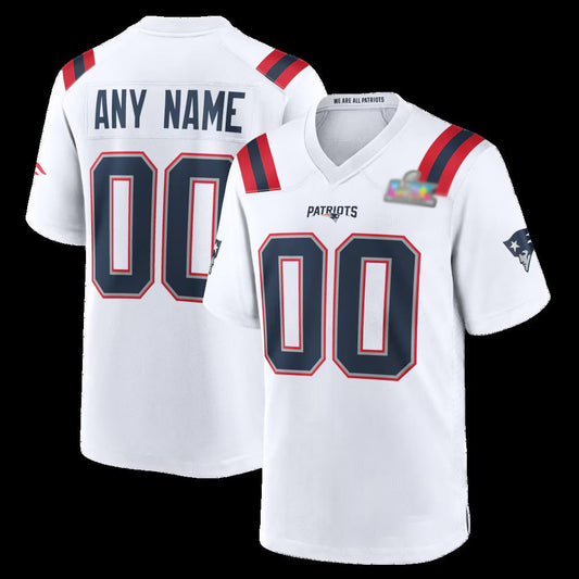 Custom NE.Patriots White LX Game Jersey
