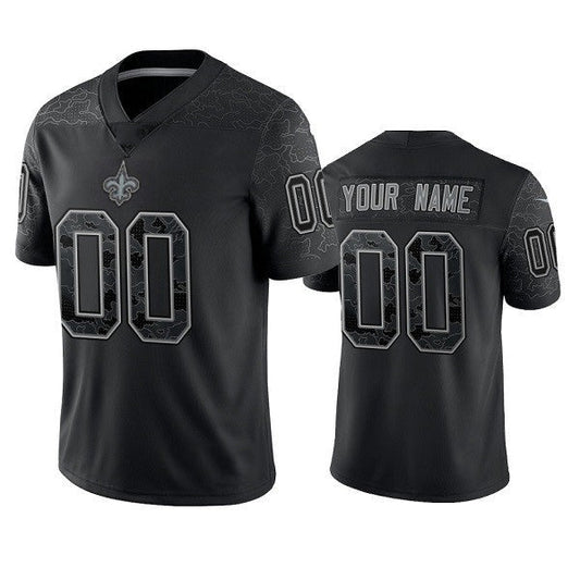 Custom NO.Saints Active Player Black Reflective Limited Stitched Jersey