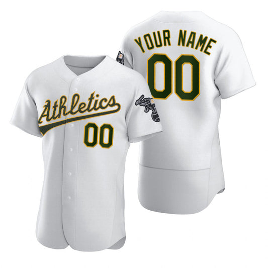 Custom Oakland Athletics White 2020 Stitched Flex Baseball Jersey