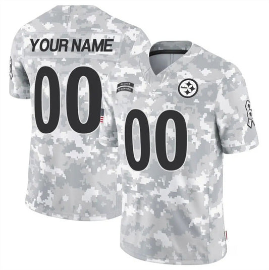 Custom P.Steelers Active Player 2024 F.U.S.E Arctic Camo Salute To Service Limited Stitched Jersey