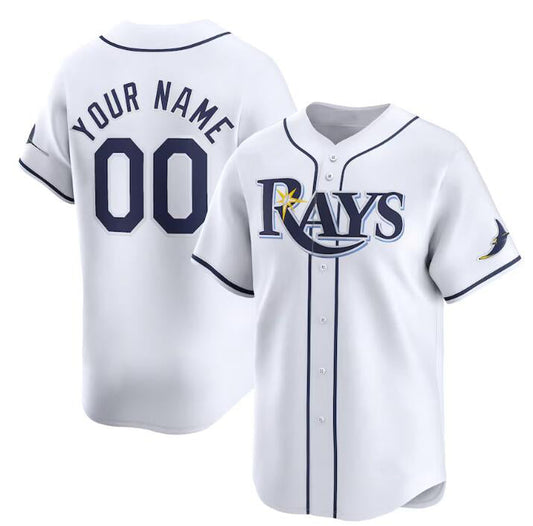 Custom Tampa Bay Rays Active Player White Home Limited Stitched Baseball Jersey