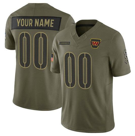 Custom W.Commanders Active Player Olive 2025 Salute to Service Limited Stitched Jersey