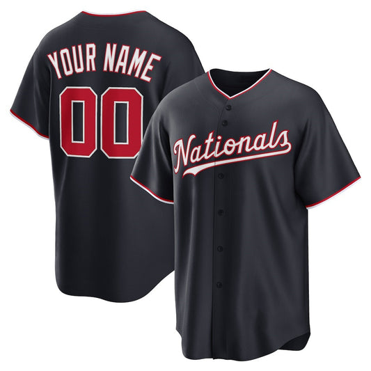 Custom Washington Nationals Navy Alternate Replica Baseball Jersey