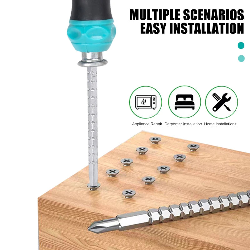 Heavy All Type Duty Flat and Cross Screwdrivers Hand Tools Set Phillips Hammer with Screwdriver in Handle and Drill