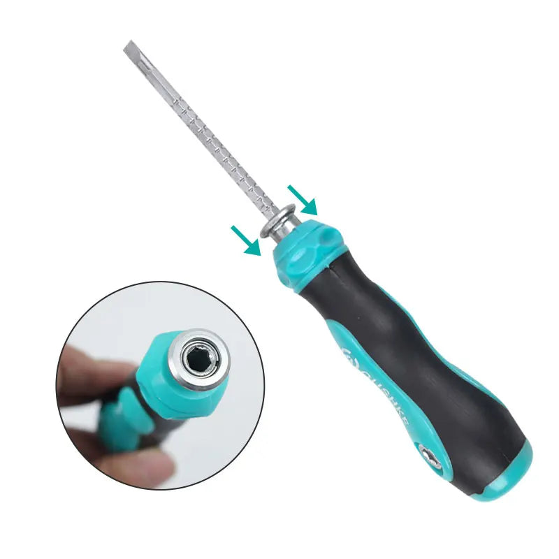 Heavy All Type Duty Flat and Cross Screwdrivers Hand Tools Set Phillips Hammer with Screwdriver in Handle and Drill