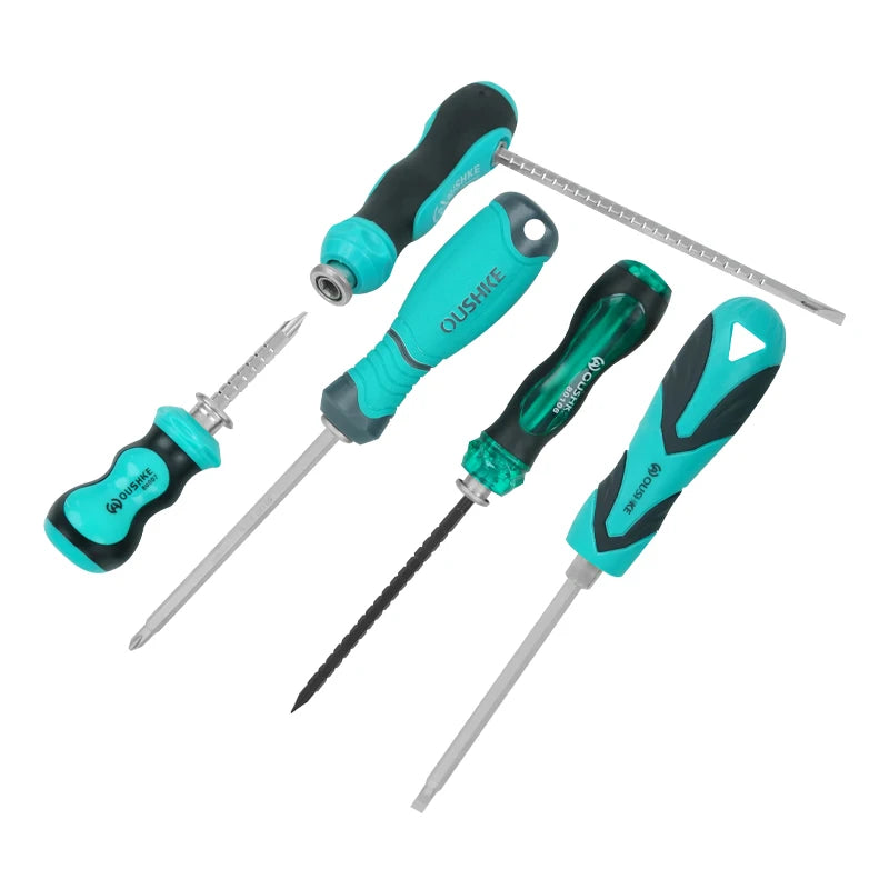 Heavy All Type Duty Flat and Cross Screwdrivers Hand Tools Set Phillips Hammer with Screwdriver in Handle and Drill