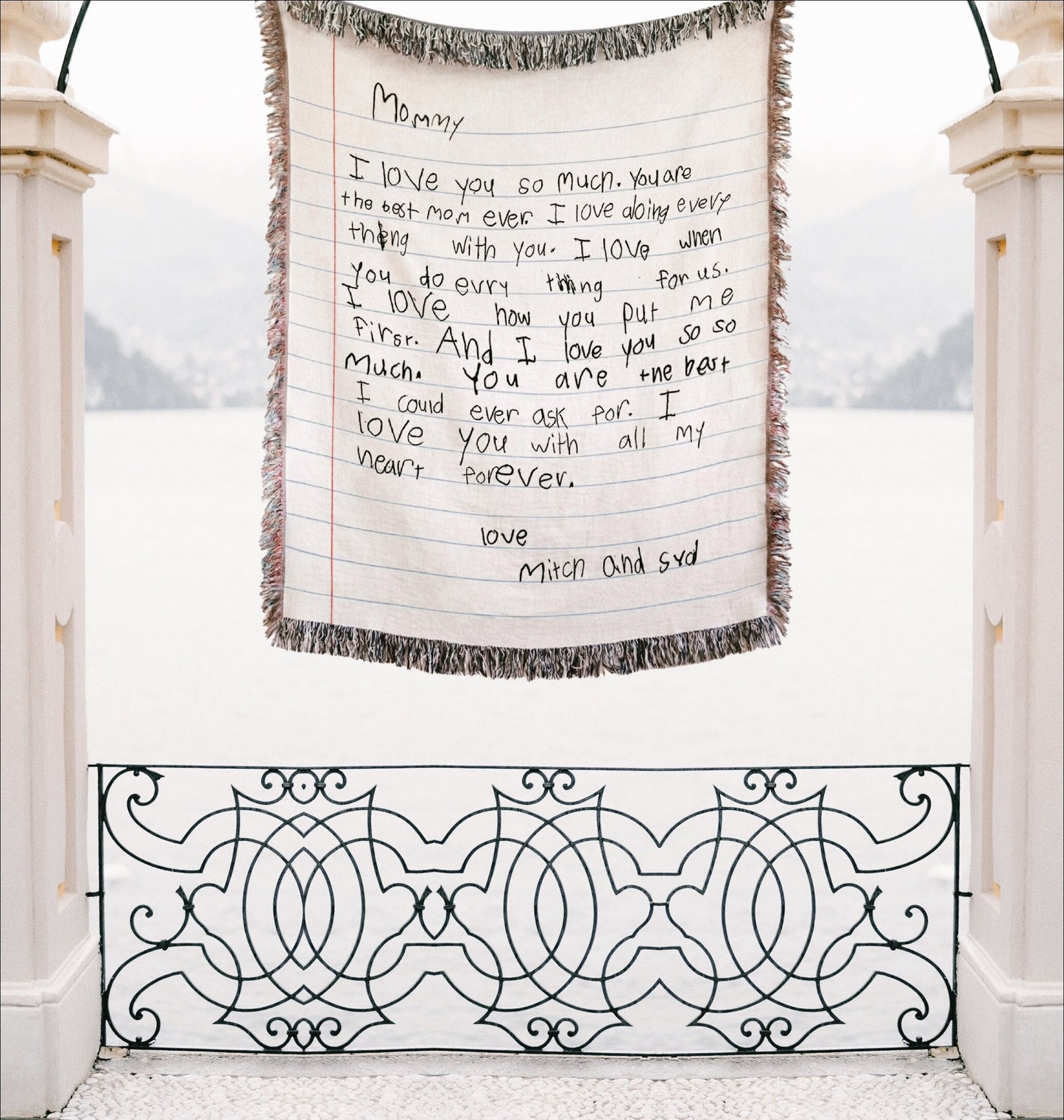 LETTER BLANKET Personalized Gift Love Birthday Gift For Mom Dad Grandma Woven Cotton Anniversary Gift Girlfriend Boyfriend Husband Wife