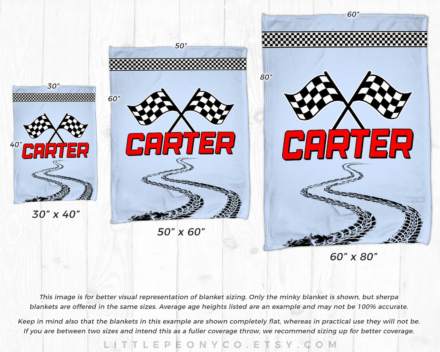 Personalized Race Car Blanket - Racecar Baby Blanket - Custom Checker Flag Racing Blanket - Custom Car Racing Blanket - Race Car Nursery