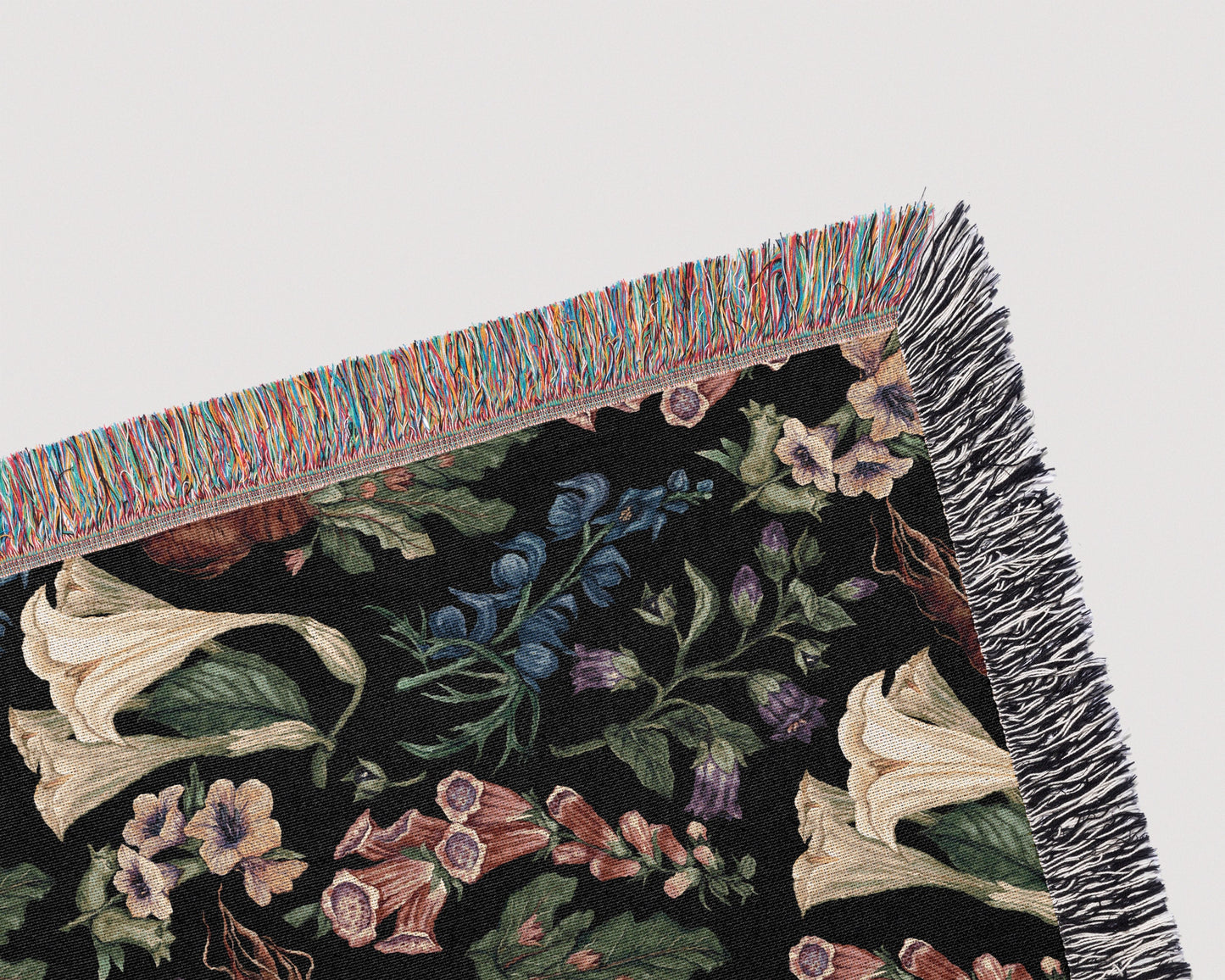 Poison Garden Woven Blanket-Gothic Plants Throw. Herbology Blanket-Belladonna, Datura, Wolfsbane, Mandrake. Halloween Gift