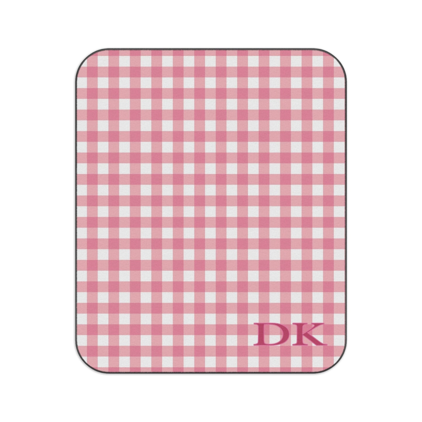 Pink Gingham Picnic Personalized Blanket Custom Monogramed Picnic Blanket, Country Cottage Gift for Mom, Custom Mother's Day Gift,