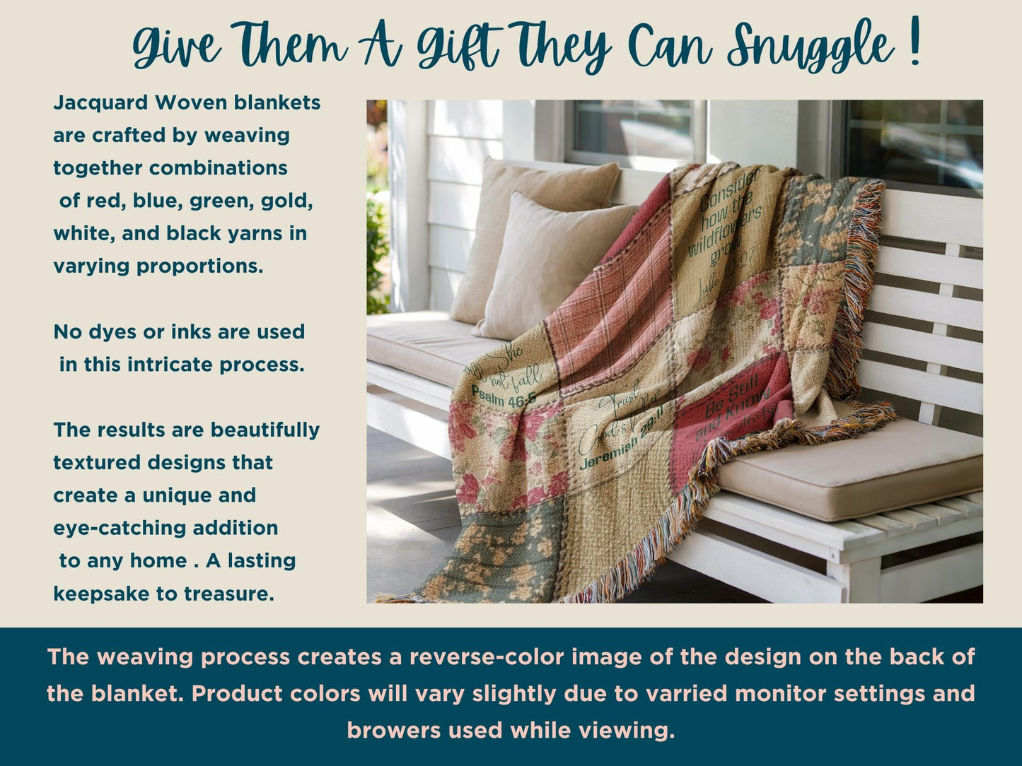 Christianity Gifts For Women, Cozy Bible Verse Scriptural Gifted Woven Blanket, Religious Scripture Art Throw,Christian Home Decore Tapestry