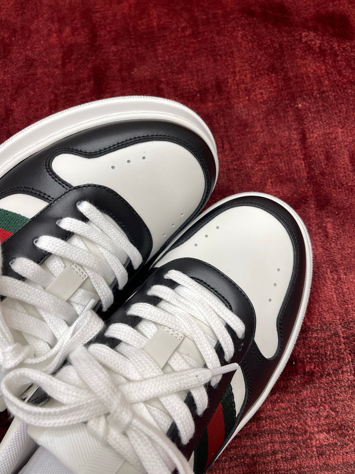 GG Chunky Trainers Black White Leather 543413